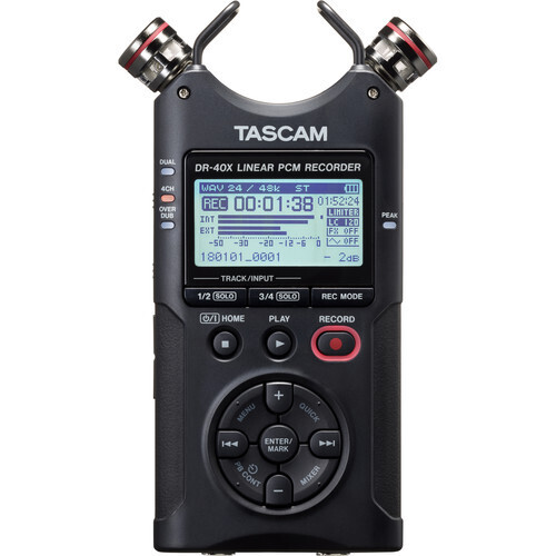 그린촬영시스템,Tascam DR-40X 4-Channel / 4-Track Portable Audio Recorder and USB Interface with Adjustable Mic