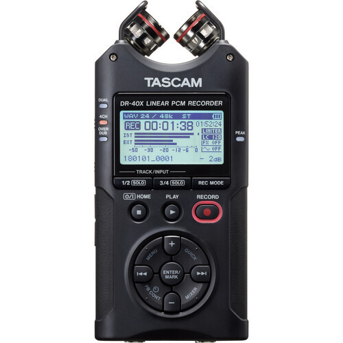 그린촬영시스템,Tascam DR-40X 4-Channel / 4-Track Portable Audio Recorder and USB Interface with Adjustable Mic