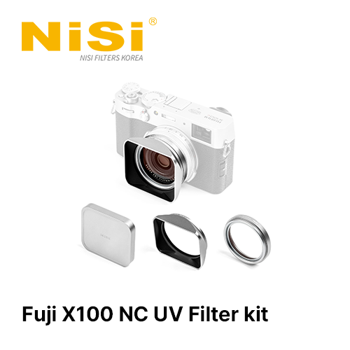 그린촬영시스템,Fuji X100 NC UV 필터 킷 - NiSi NC UV Filter, Lens Hood and Cap kit for Fuji X100 Series | X100 Series NC UV Filter with 49mm Filter Adaptor, Metal Lens Hood and Lens Cap for Fujifilm X100/X100S/X100F/X100T/X100V/X100VI