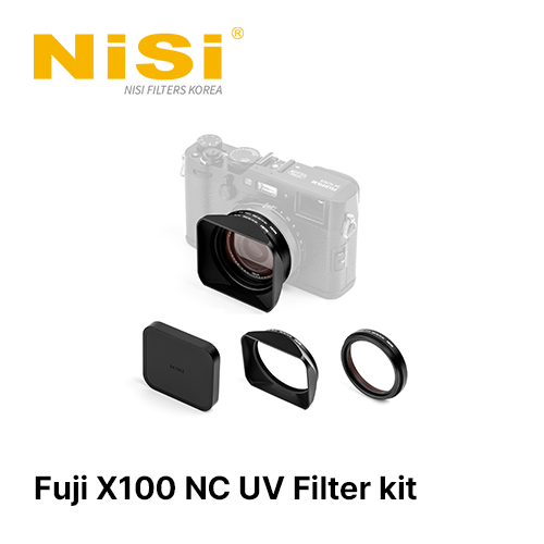 그린촬영시스템,Fuji X100 NC UV 필터 킷 - NiSi NC UV Filter, Lens Hood and Cap kit for Fuji X100 Series | X100 Series NC UV Filter with 49mm Filter Adaptor, Metal Lens Hood and Lens Cap for Fujifilm X100/X100S/X100F/X100T/X100V/X100VI